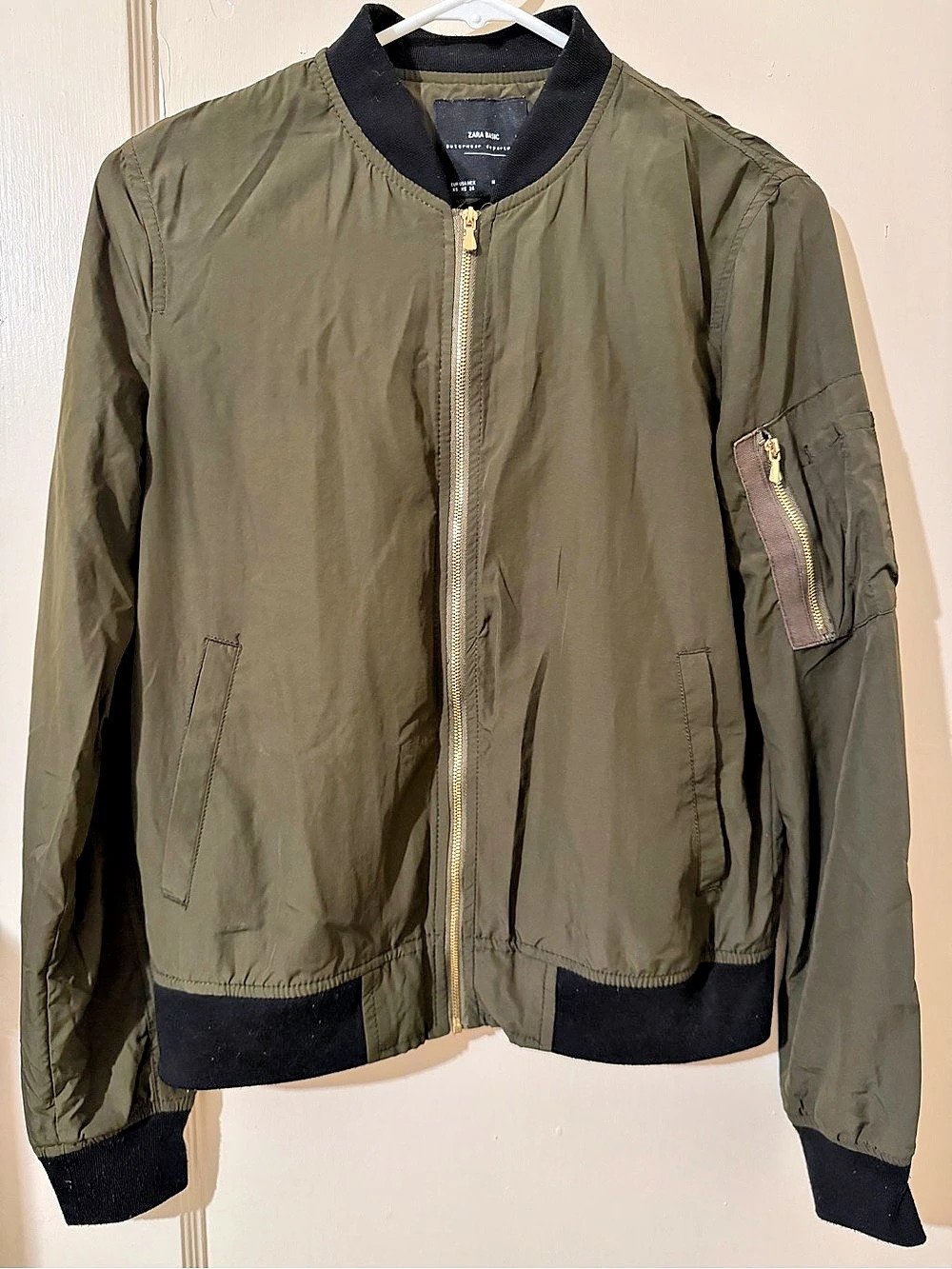 Zara Women's Bomber Jacket in Green Size XS